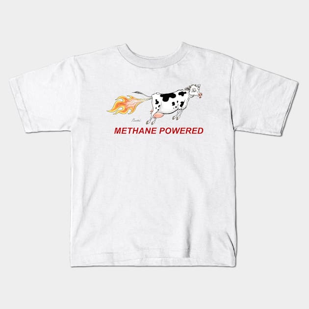 Methane Powered Kids T-Shirt by JedDunstan
